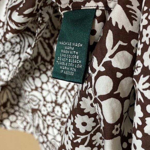 Old Money Vibe Ralph Lauren Brown & White Print 100% Cotton Lightweight Shirt - Picture 8 of 8